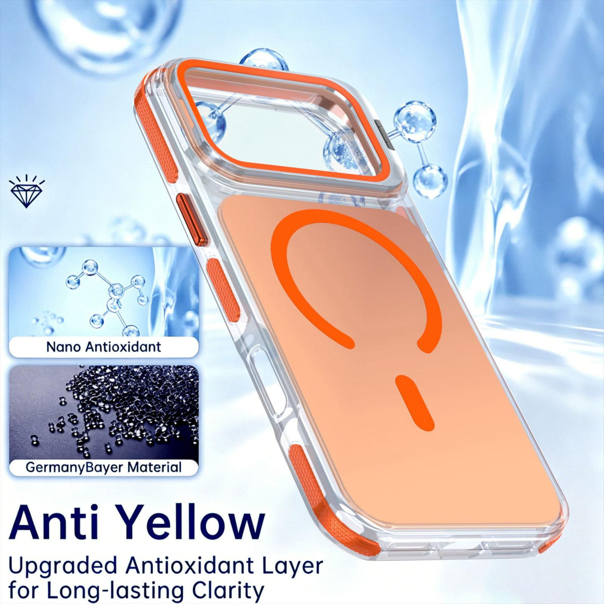 Compatible with iPhone 18 Pro Max Chameleon Gen2 Lens Cover Kickstand Magnetic Phone Case - Orange