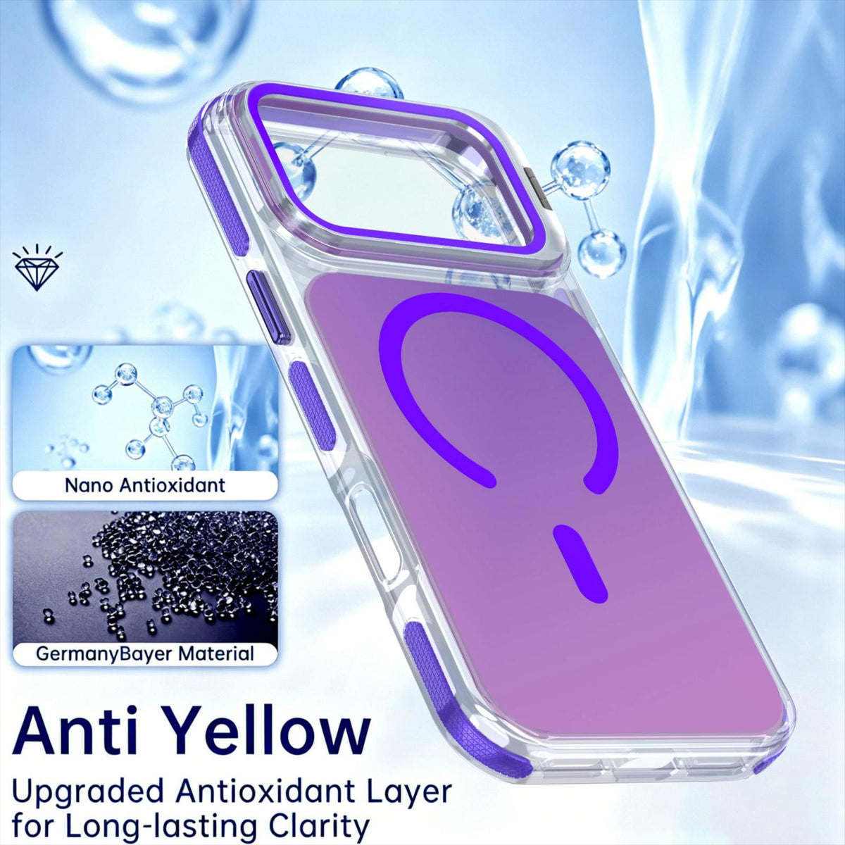 Compatible with iPhone 18 Pro Max Chameleon Gen2 Lens Cover Kickstand Magnetic Phone Case - Purple