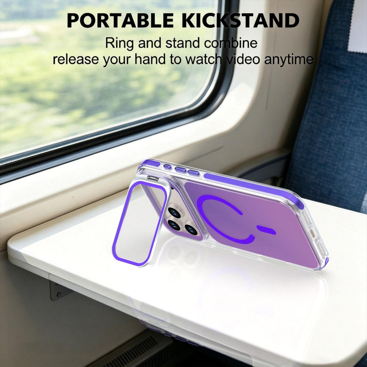 Compatible with iPhone 18 Pro Chameleon Gen2 Lens Cover Kickstand Magnetic Phone Case - Purple