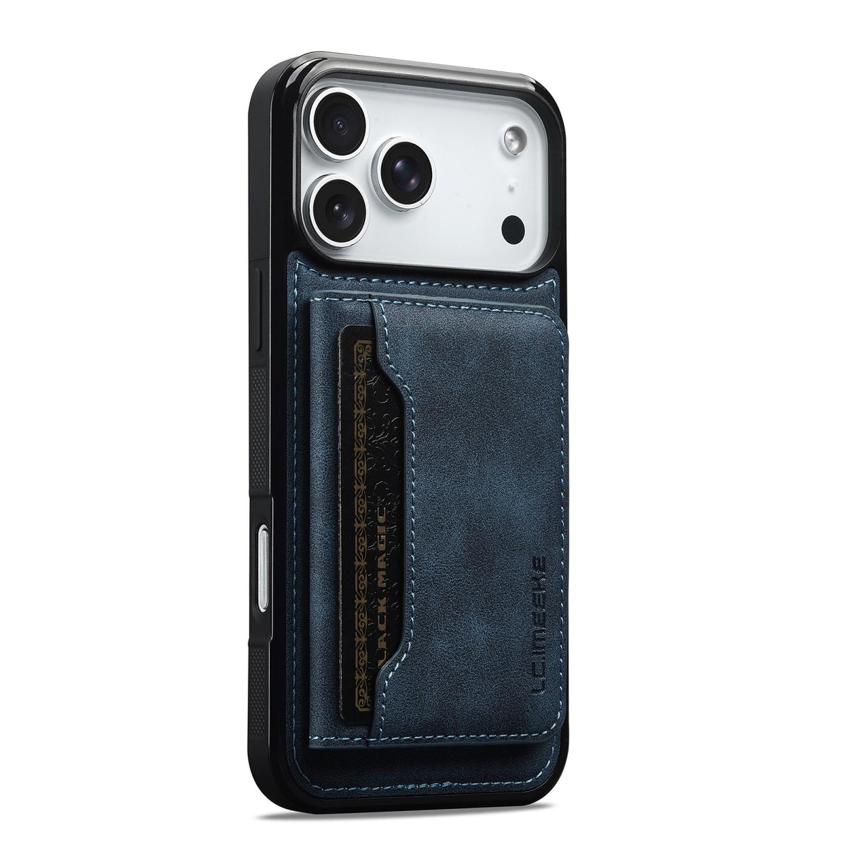 Compatible with iPhone 18 Pro Max & 17 Pro Max LC.IMEEKE L7 Series RFID Card Bag Magnetic Phone Case - Blue