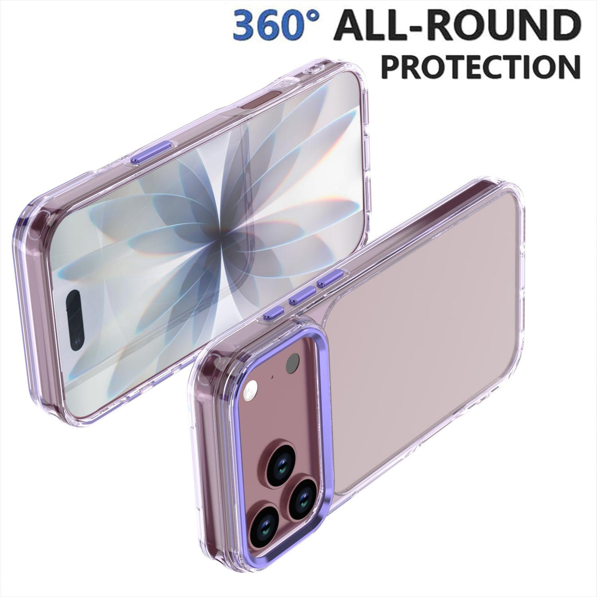 Compatible with iPhone 18 Pro Max Shine High Transparency Acrylic Phone Case - Purple