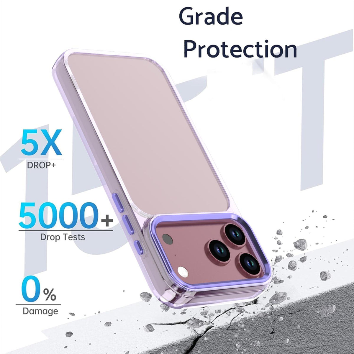 Compatible with iPhone 18 Pro Max Shine High Transparency Acrylic Phone Case - Purple