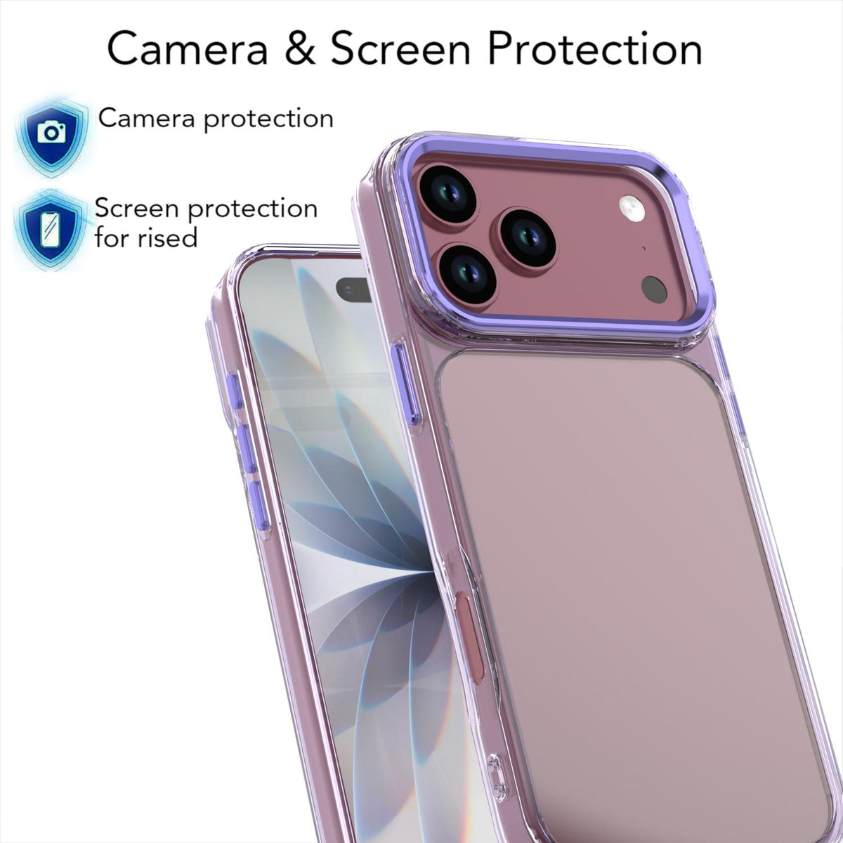 Compatible with iPhone 18 Pro Max Shine High Transparency Acrylic Phone Case - Purple