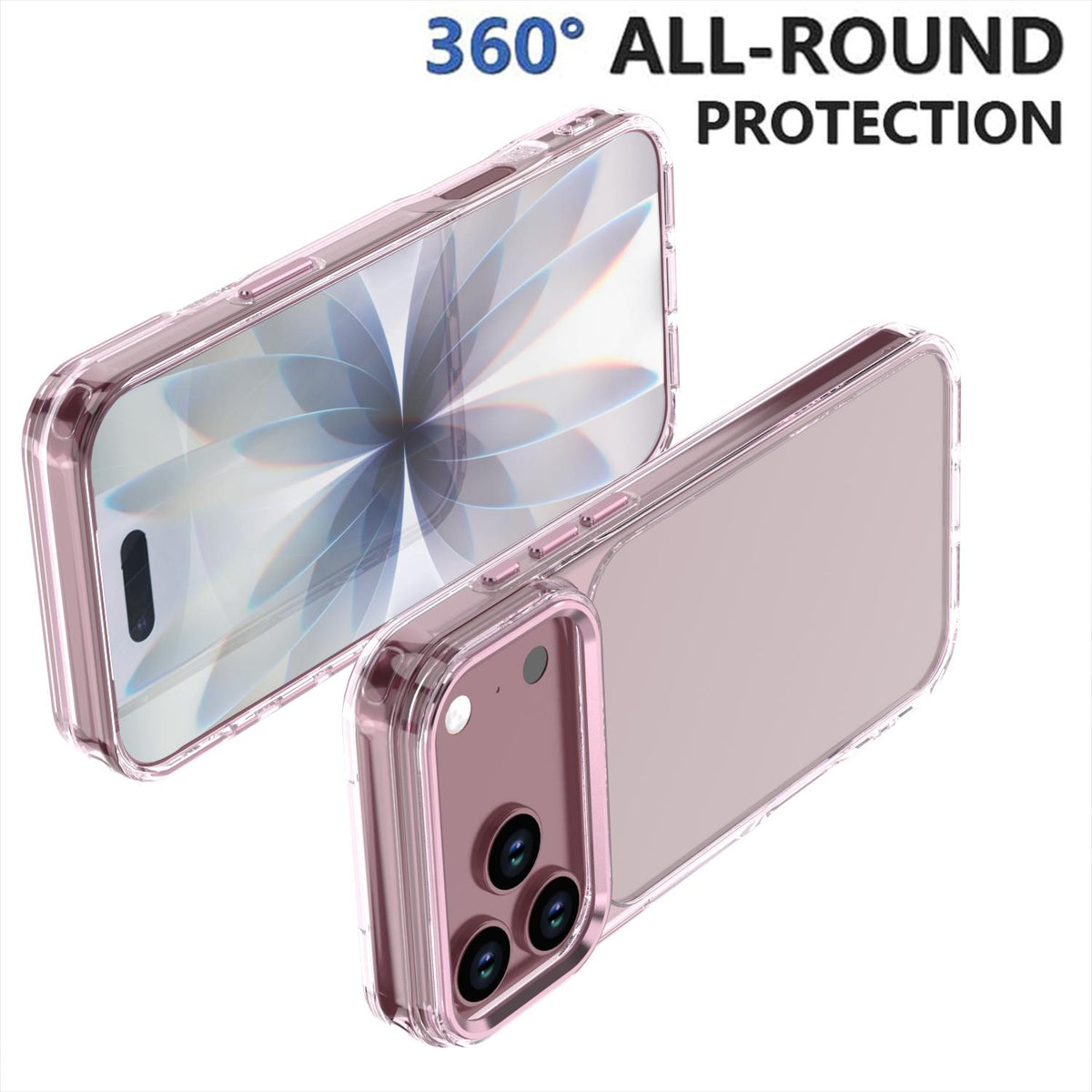 Compatible with iPhone 18 Pro Max Shine High Transparency Acrylic Phone Case - Pink