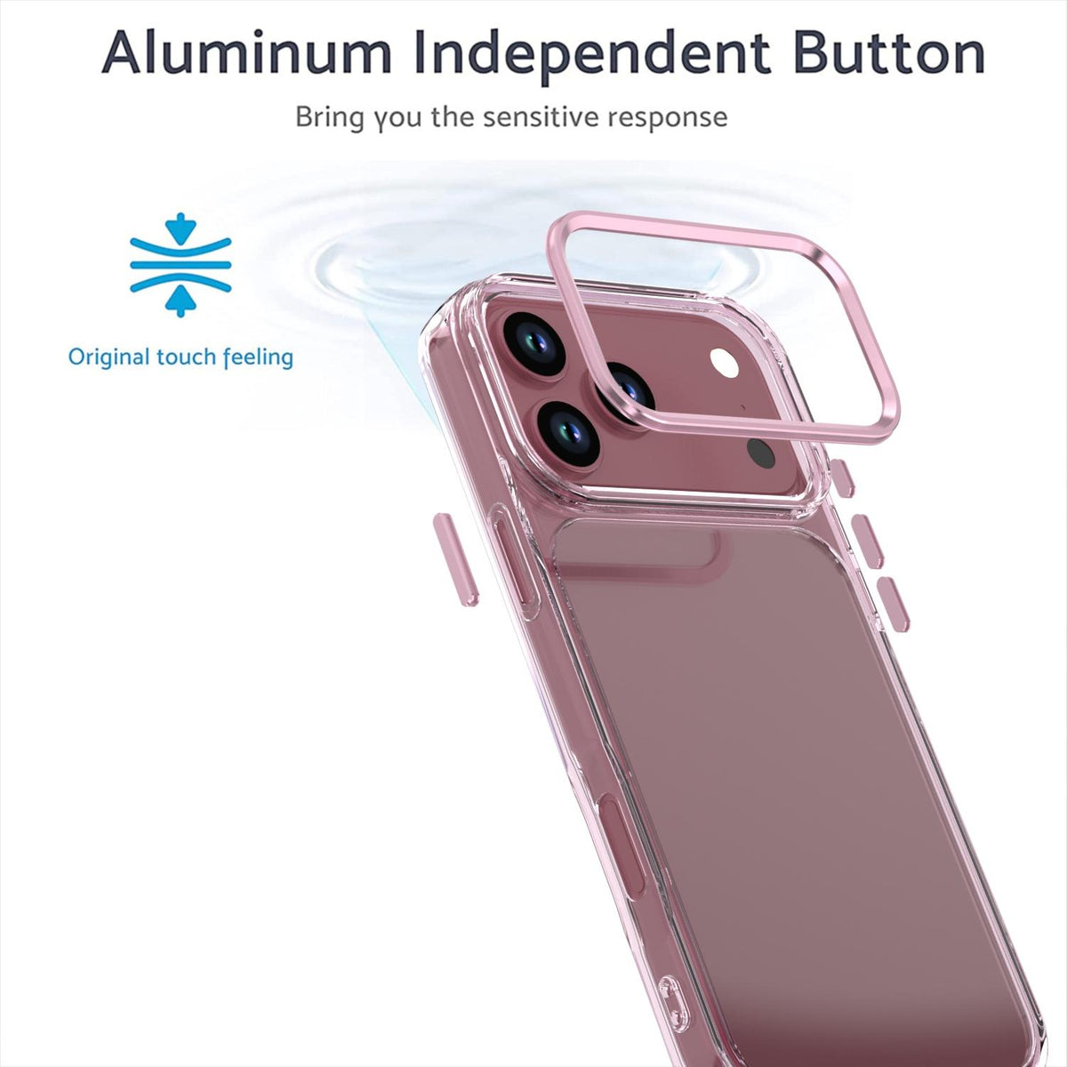 Compatible with iPhone 18 Pro Max Shine High Transparency Acrylic Phone Case - Pink