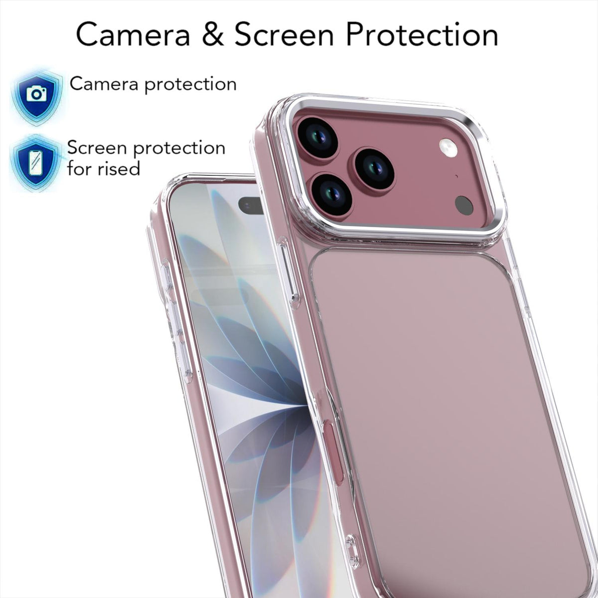 Compatible with iPhone 18 Pro Shine High Transparency Acrylic Phone Case - White