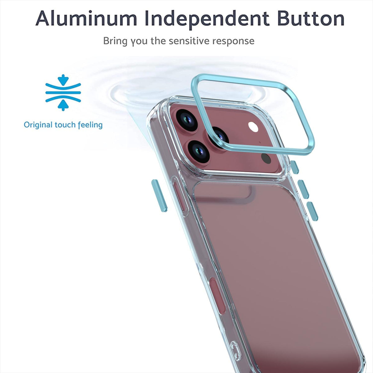 Compatible with iPhone 18 Pro Shine High Transparency Acrylic Phone Case - Blue