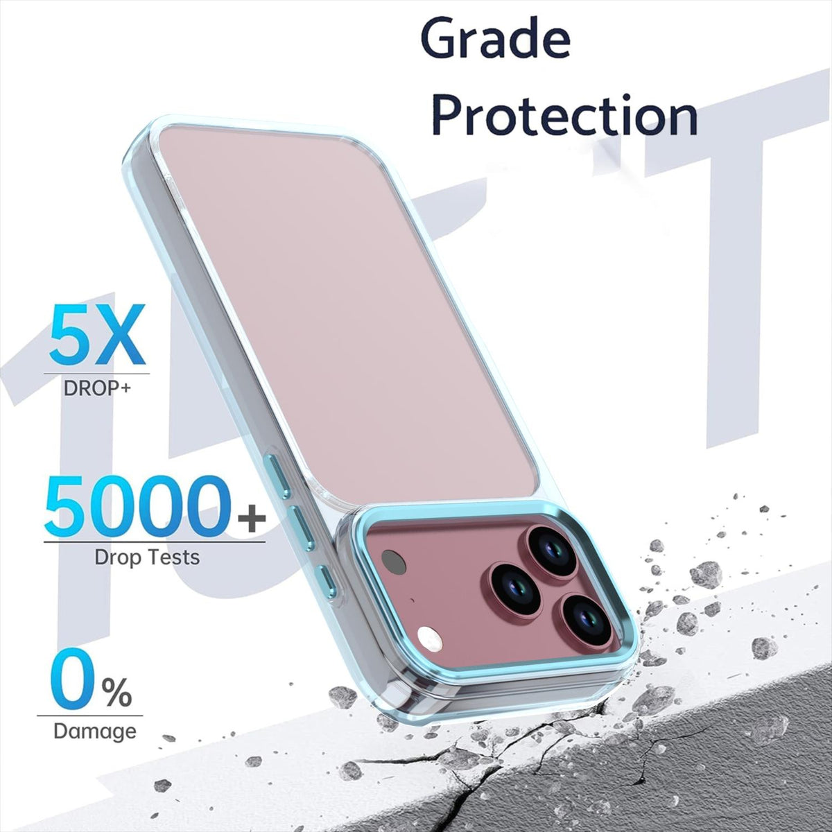 Compatible with iPhone 18 Pro Shine High Transparency Acrylic Phone Case - Blue