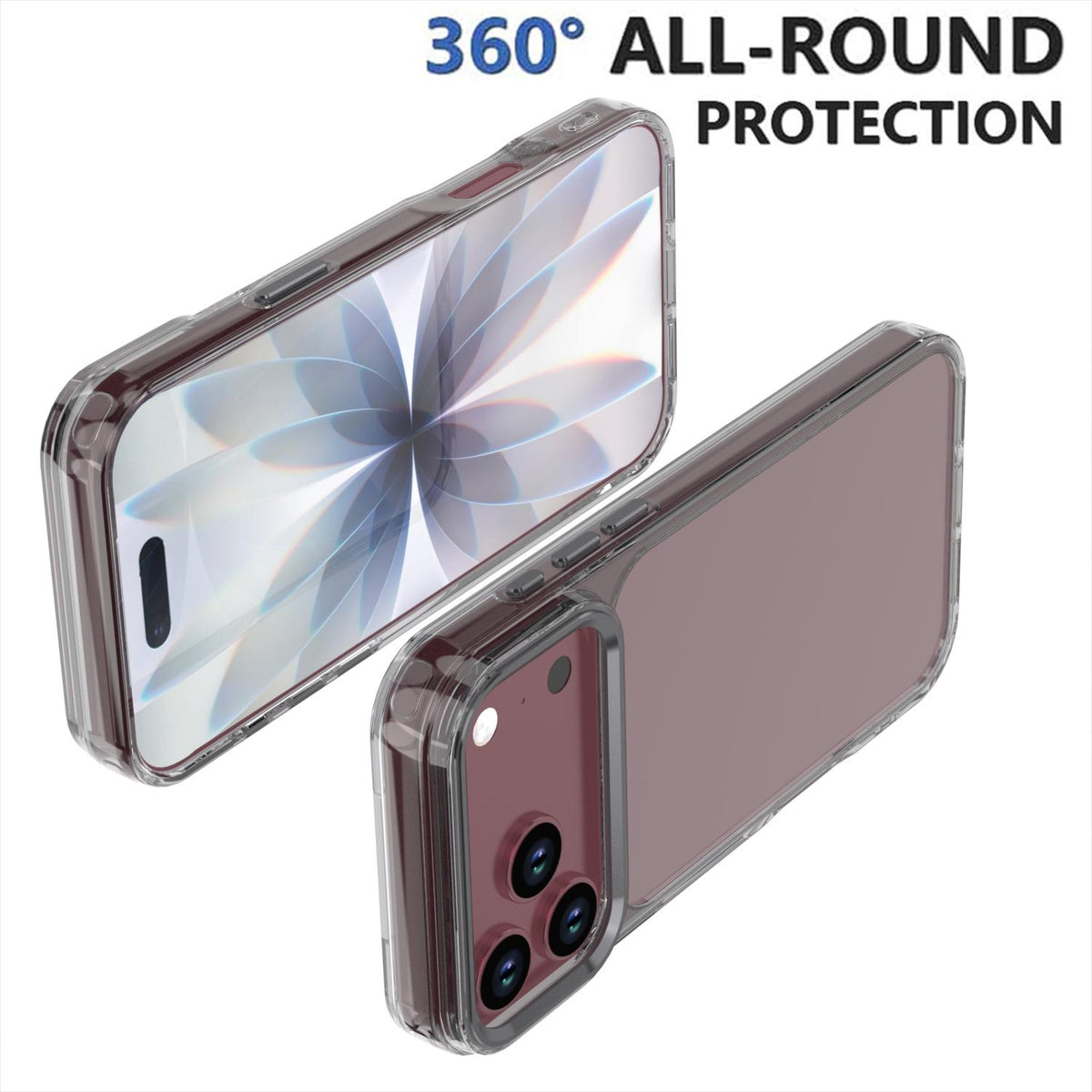 Compatible with iPhone 18 Pro Shine High Transparency Acrylic Phone Case - Black