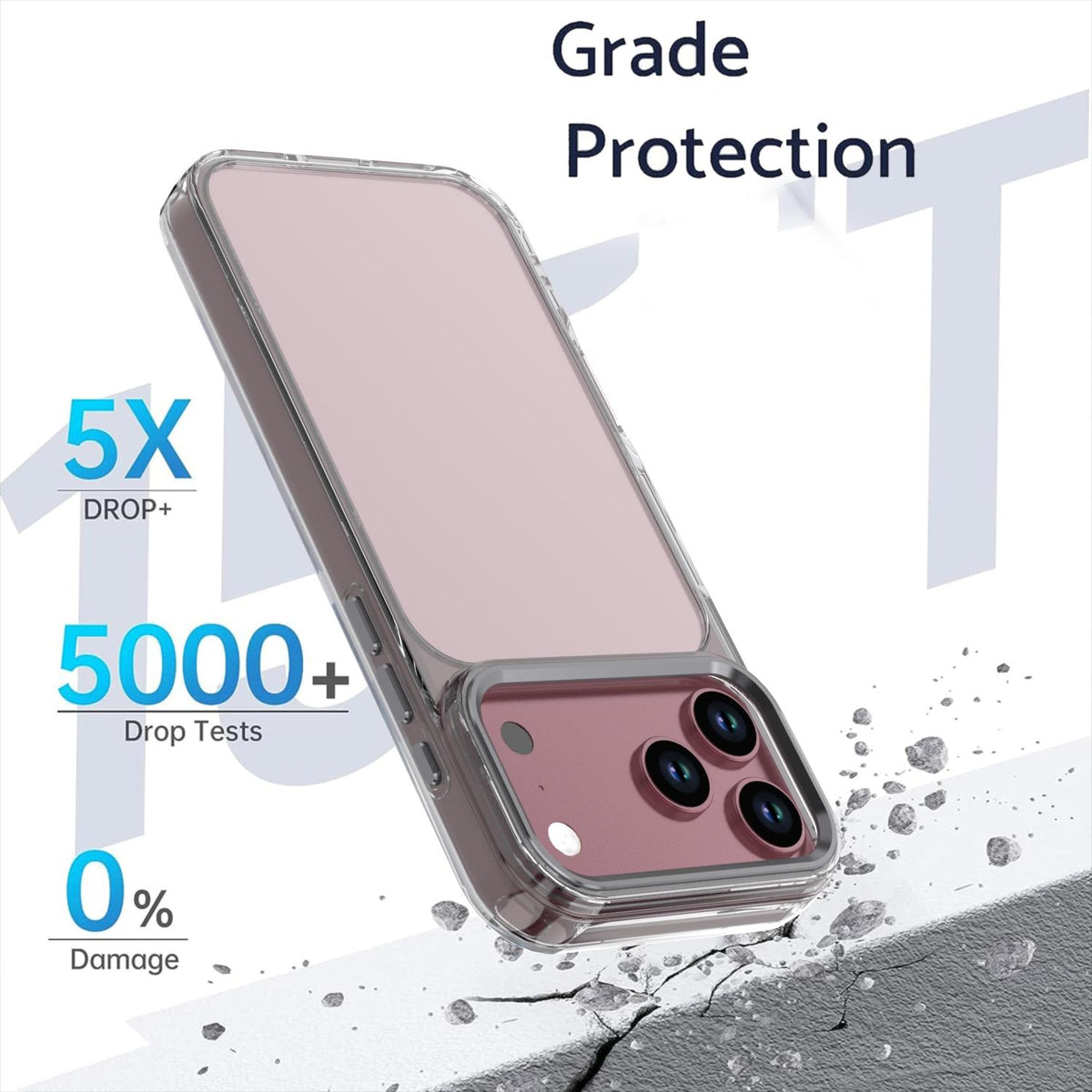 Compatible with iPhone 18 Pro Shine High Transparency Acrylic Phone Case - Black