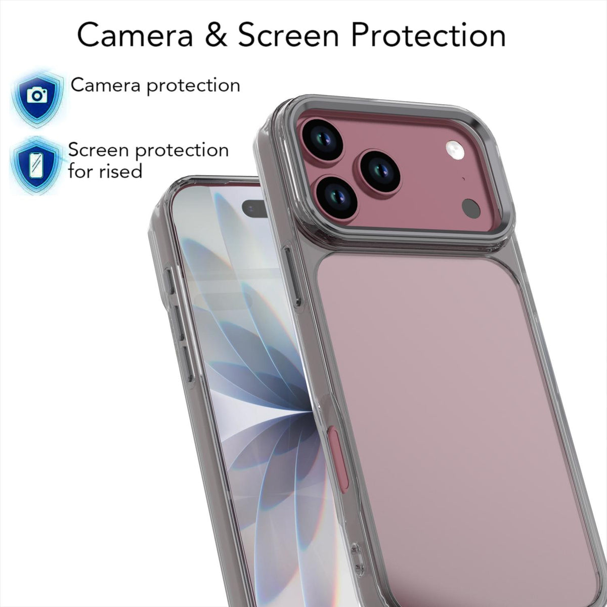 Compatible with iPhone 18 Pro Shine High Transparency Acrylic Phone Case - Black