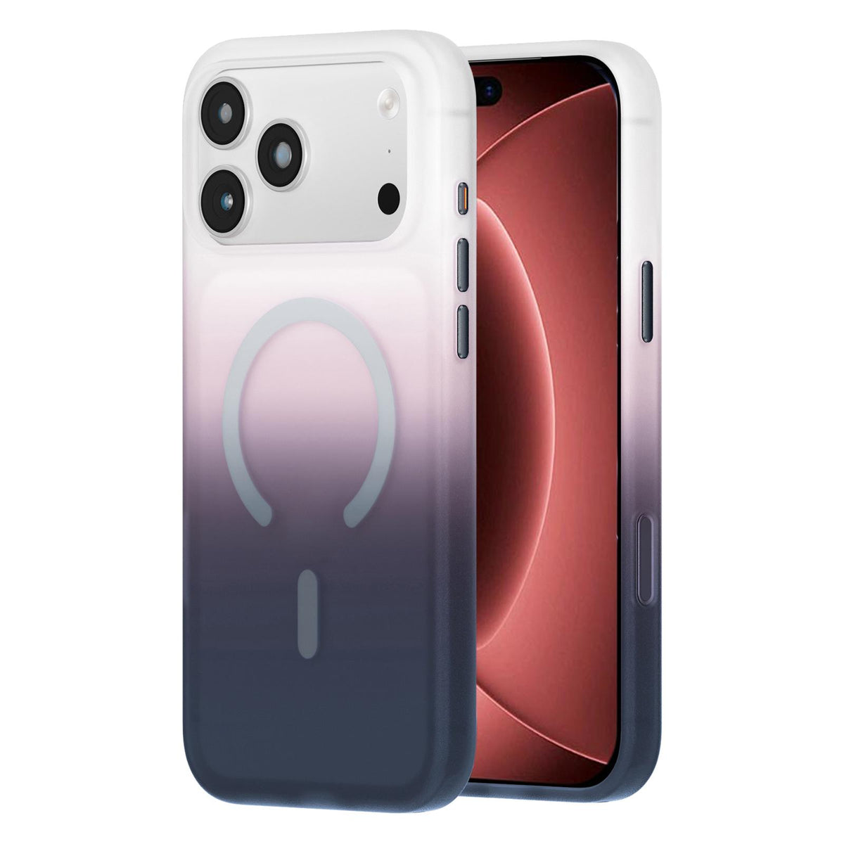 Compatible with iPhone 18 Pro Twilight Gradient Magnetic Phone Case - Snowy Scenery