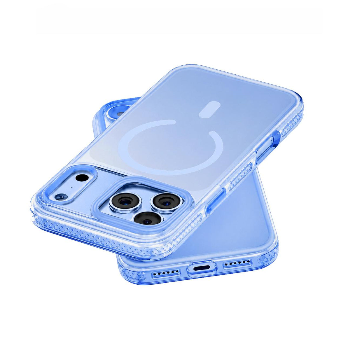 Compatible with iPhone 18 Pro Max Mutural Ice Series MagSafe Gradient Matte PC Dual-Layer TPU Phone Case - Light Blue