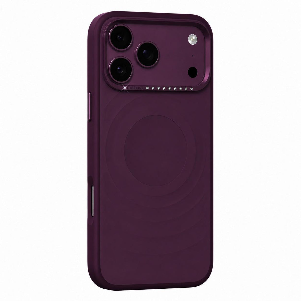 Compatible with iPhone 18 Pro Mutural Ripple Series Magnetic PC TPU Dual-Layer Phone Case - Dark Cherry