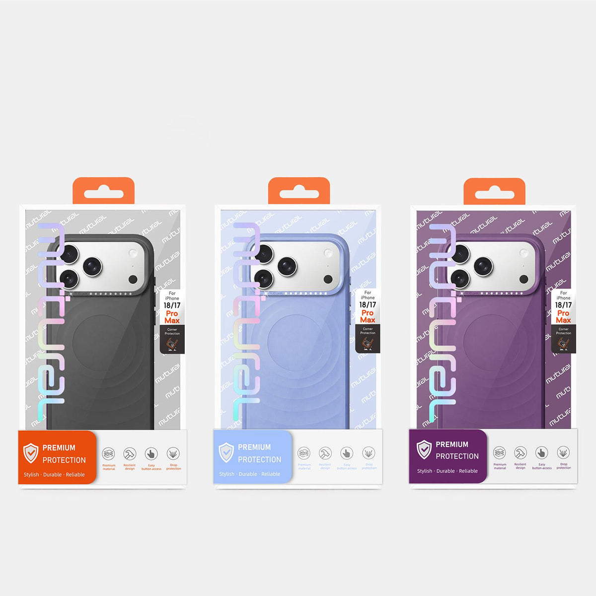Compatible with iPhone 18 Pro Max Mutural Ripple Series Magnetic PC TPU Dual-Layer Phone Case - Light Blue
