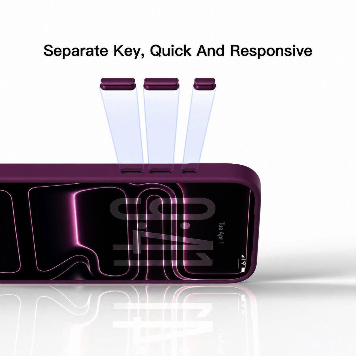 Compatible with iPhone 18 Pro Max Mutural Ripple Series Magnetic PC TPU Dual-Layer Phone Case - Dark Cherry