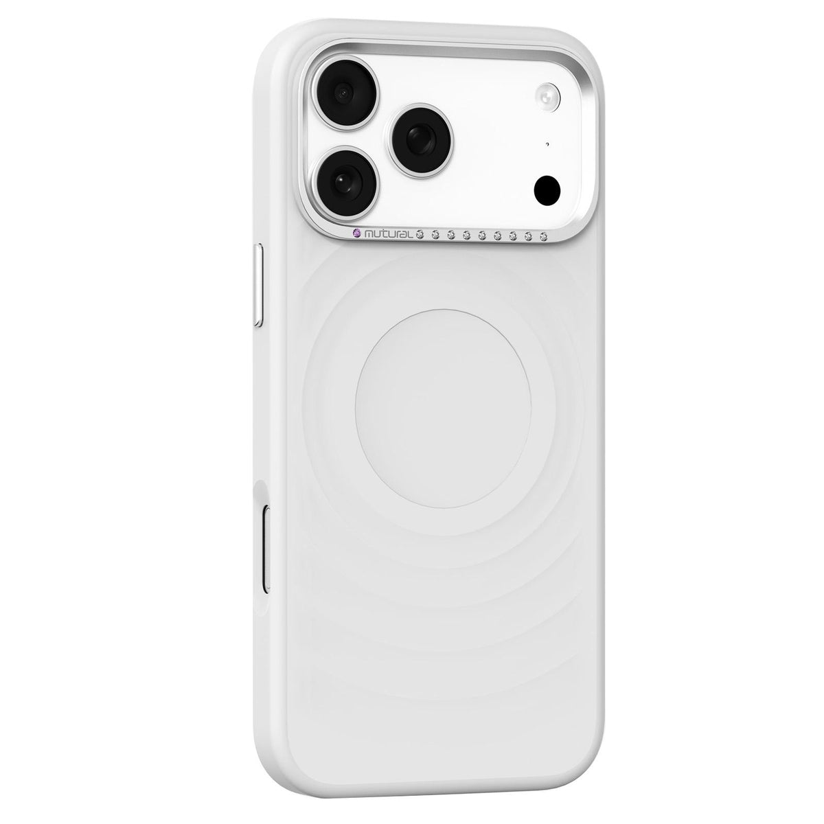 Compatible with iPhone 18 Pro Max Mutural Ripple Series Magnetic PC TPU Dual-Layer Phone Case - White
