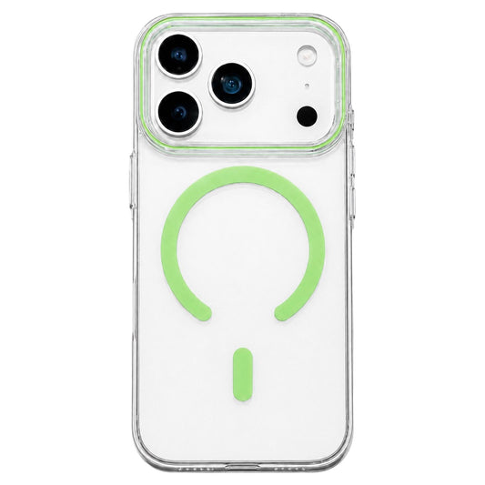 Compatible with iPhone 18 Pro Max Question Mark Clear PC Magnetic Phone Case - Fluorescent Green