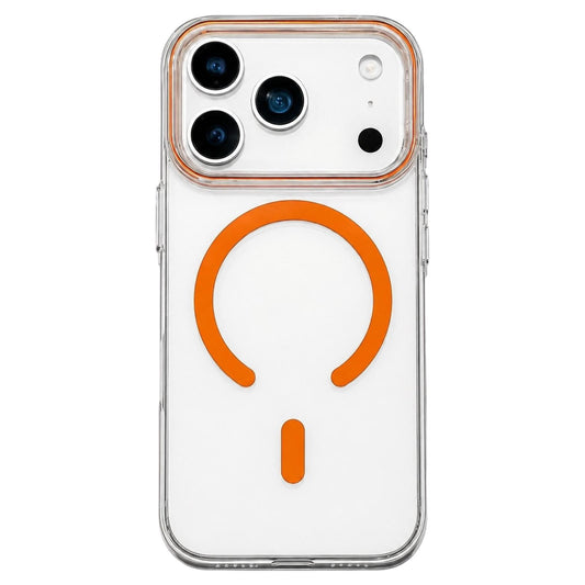 Compatible with iPhone 18 Pro Max Question Mark Clear PC Magnetic Phone Case - Cosmic Orange