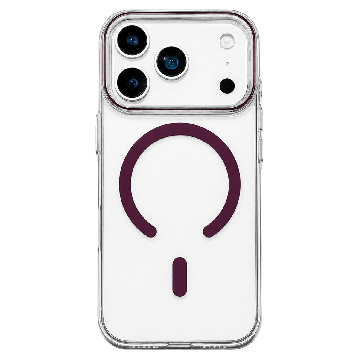 Compatible with iPhone 18 Pro Max Question Mark Clear PC Magnetic Phone Case - Cherry Red
