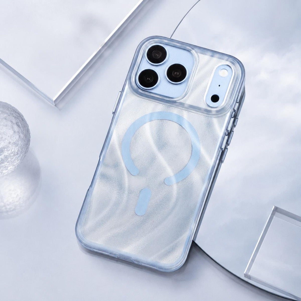 Compatible with iPhone 18 Pro Max Mutural Glow Desert Series Magnetic PC TPU Dual-Layer Phone Case - Flow Purple