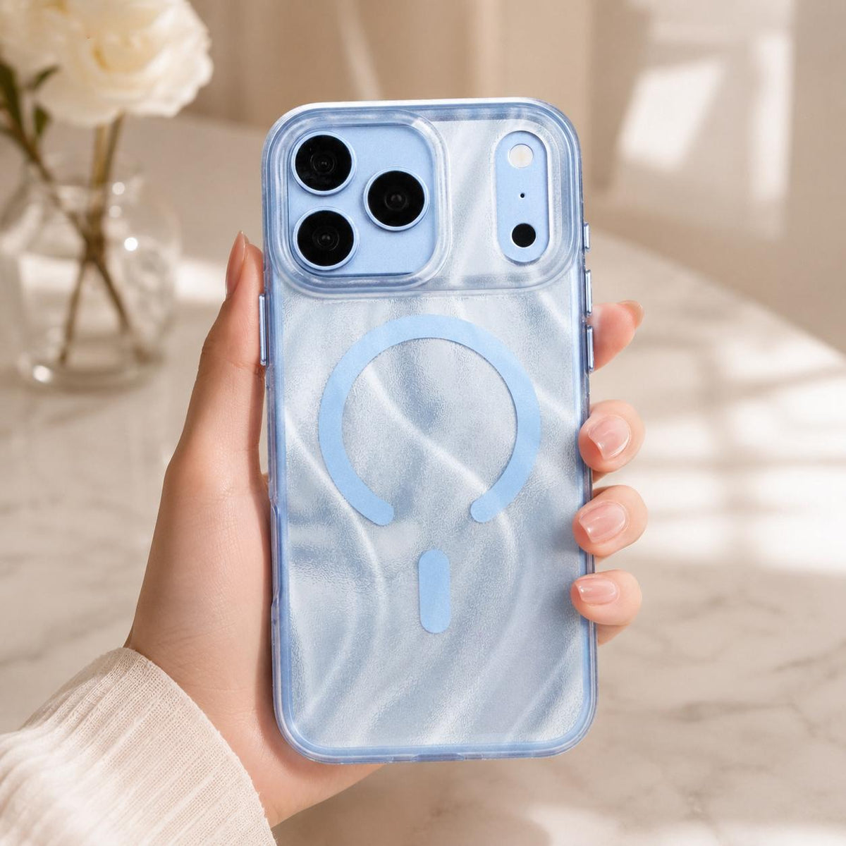 Compatible with iPhone 18 Pro Max Mutural Glow Desert Series Magnetic PC TPU Dual-Layer Phone Case - Flow Purple