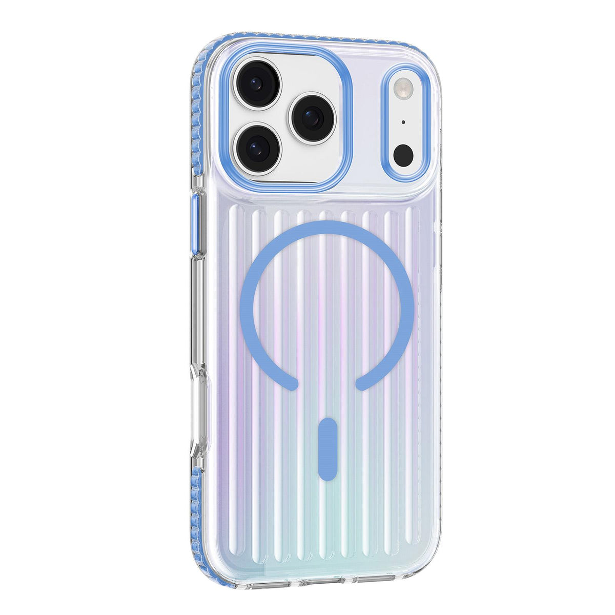 Compatible with iPhone 18 Pro Mutural Luggage Rainbow MagSafe Phone Case - Light Blue