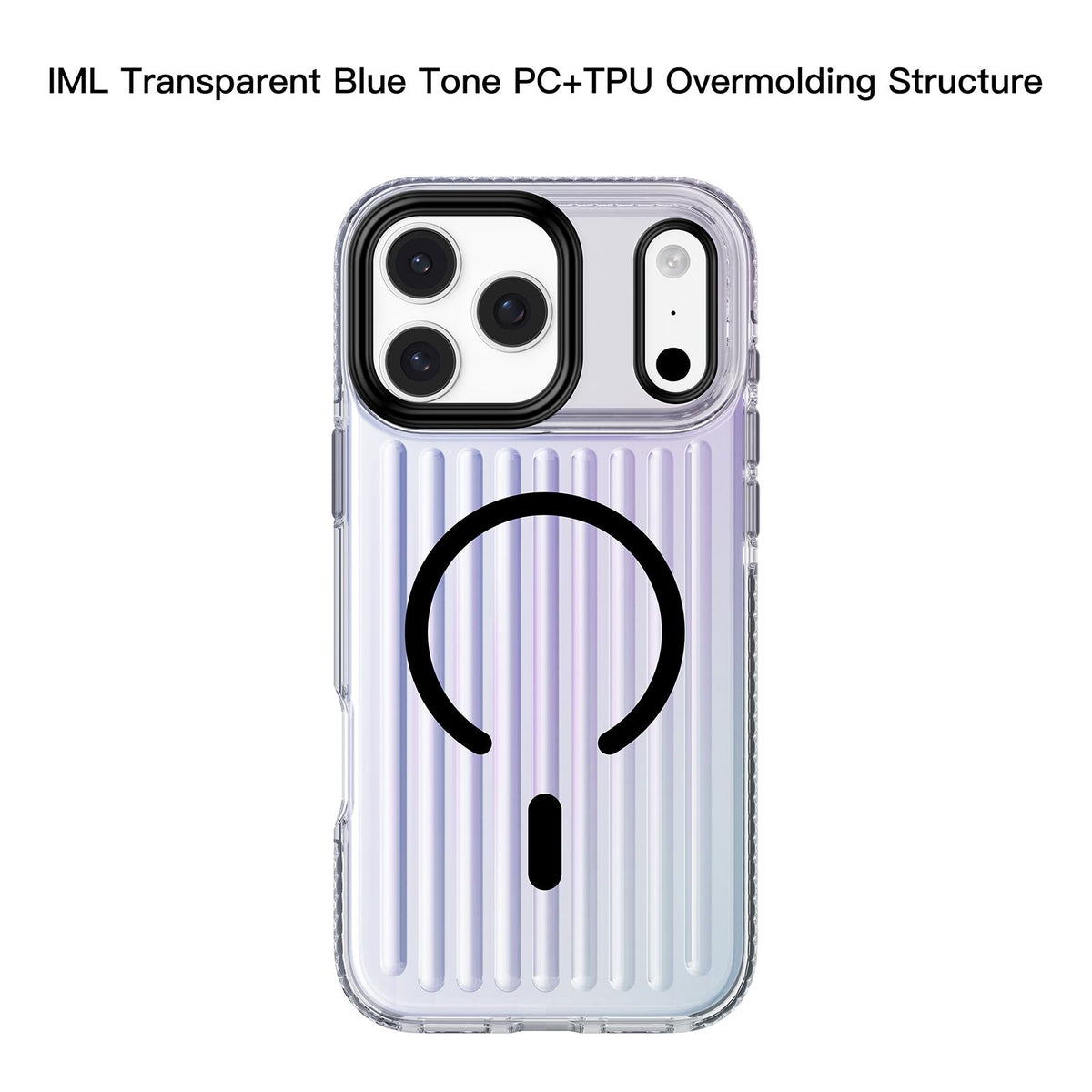 Compatible with iPhone 18 Pro Mutural Luggage Rainbow MagSafe Phone Case - Light Blue