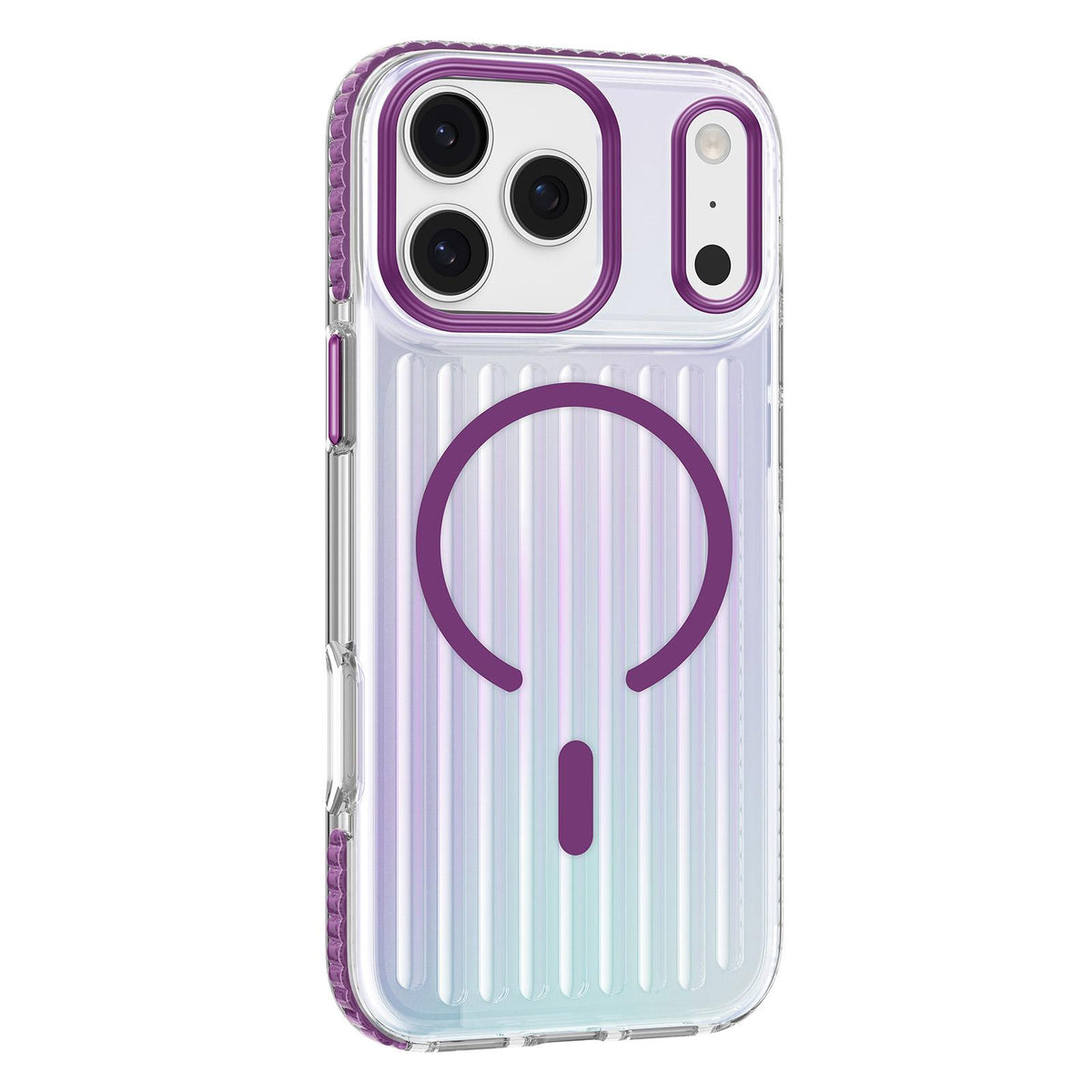 Compatible with iPhone 18 Pro Mutural Luggage Rainbow MagSafe Phone Case - Dark Cherry