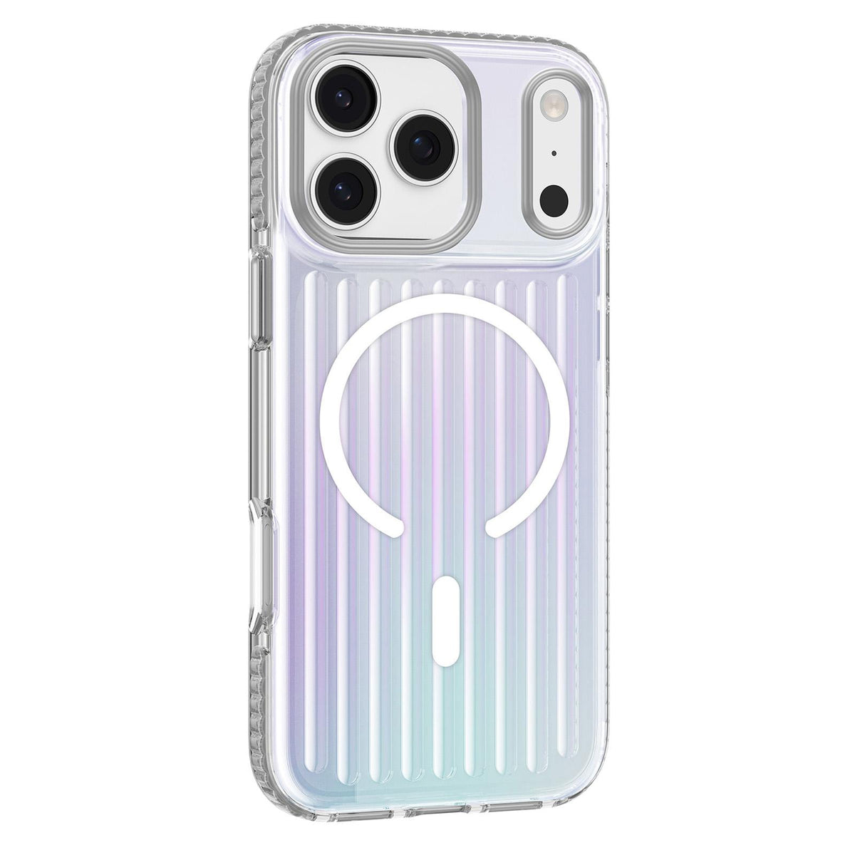 Compatible with iPhone 18 Pro Mutural Luggage Rainbow MagSafe Phone Case - Silver