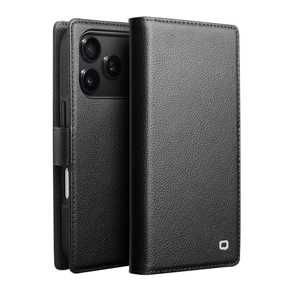 Compatible with iPhone 18 Pro Max QIALINO 2-in-1 Detachable Magnetic  Leather Phone Case - Black