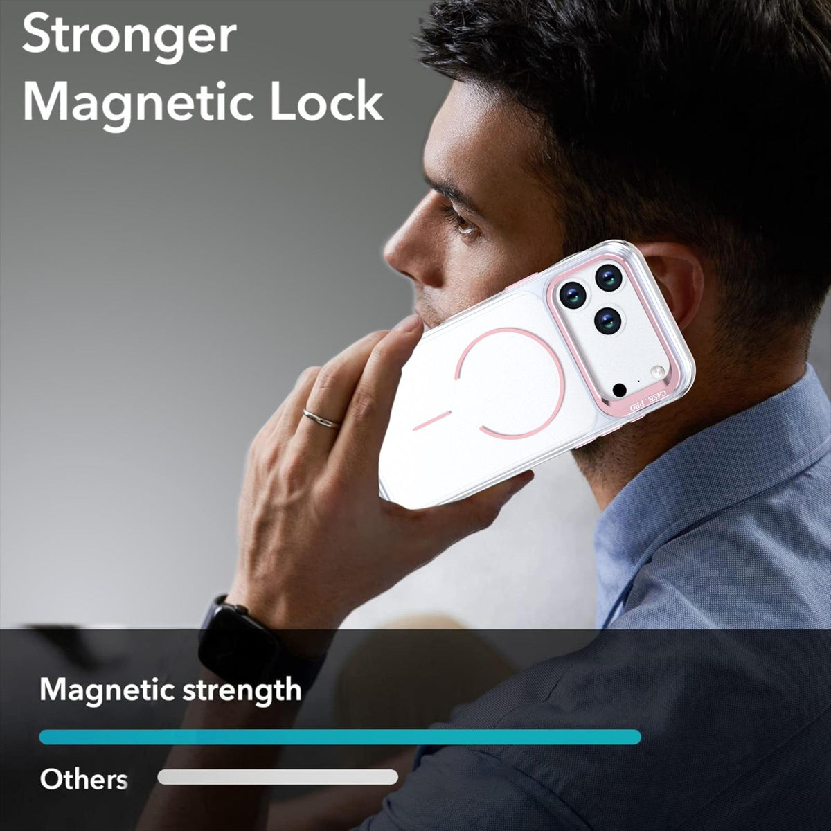 Compatible with iPhone 18 Pro Max Bright Color Clear MagSafe Lens Frame Holder Phone Case - Pink