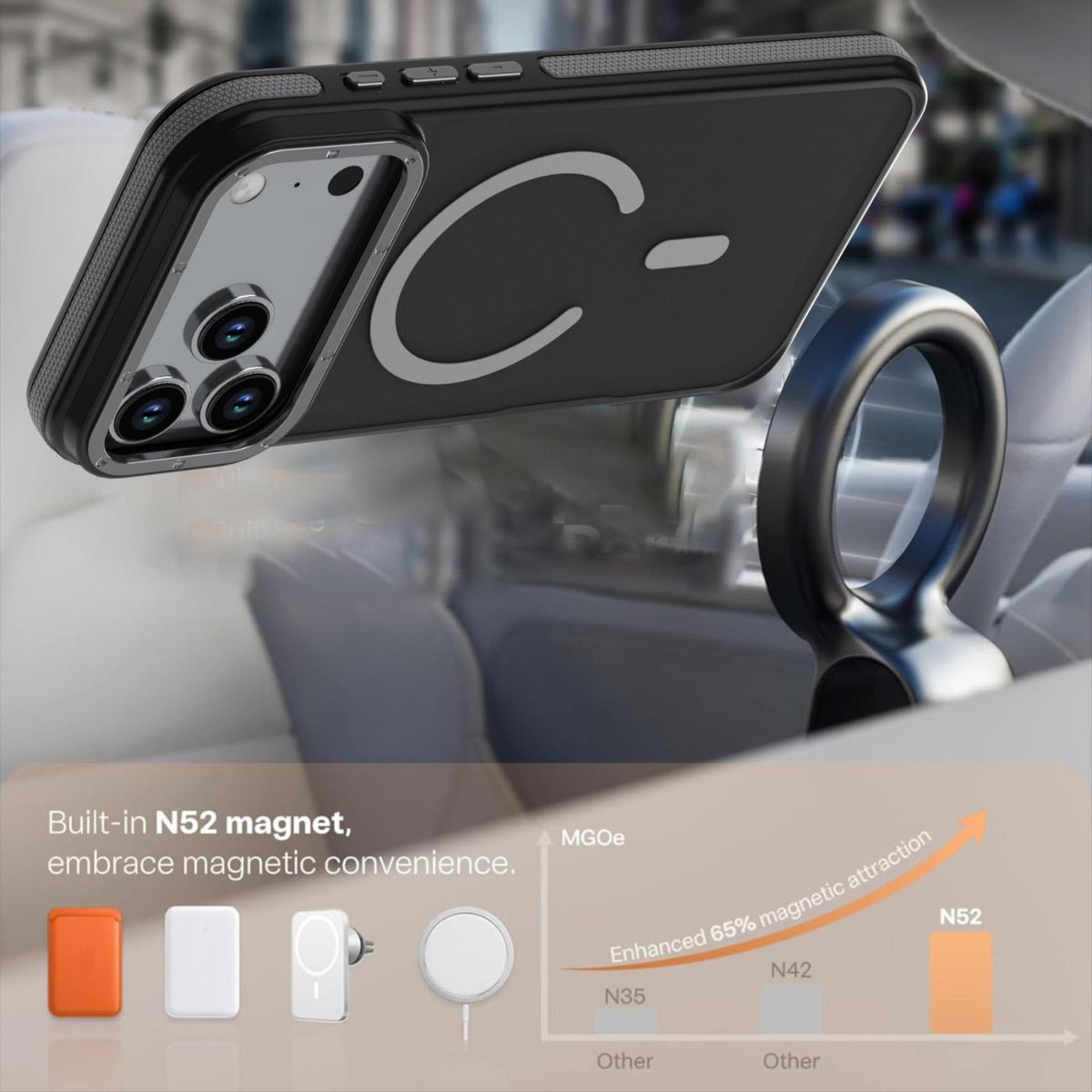 Compatible with iPhone 18 Pro Max Dual Color Skin Feel Magnetic Phone Case - Grey