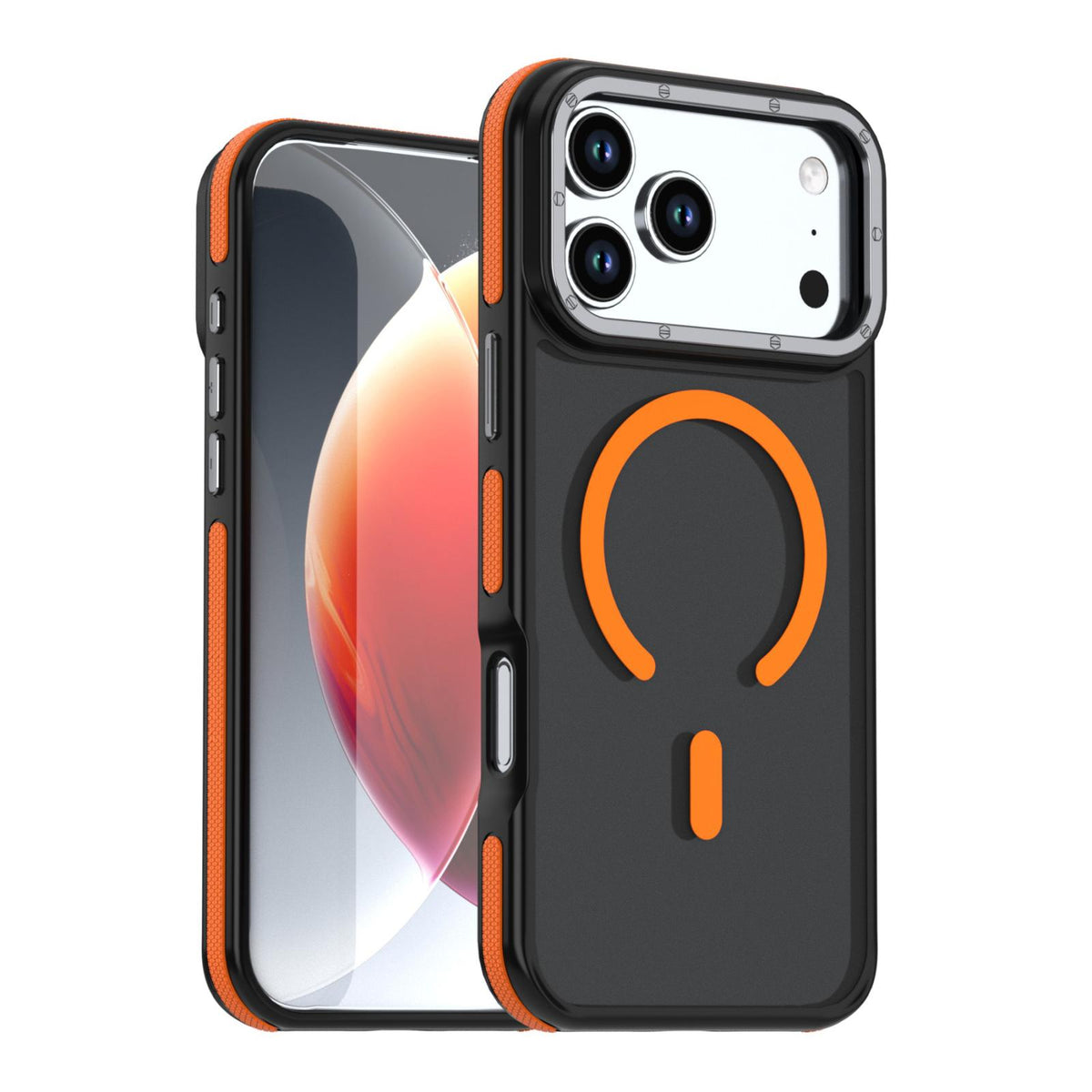 Compatible with iPhone 18 Pro Max Dual Color Skin Feel Magnetic Phone Case - Orange