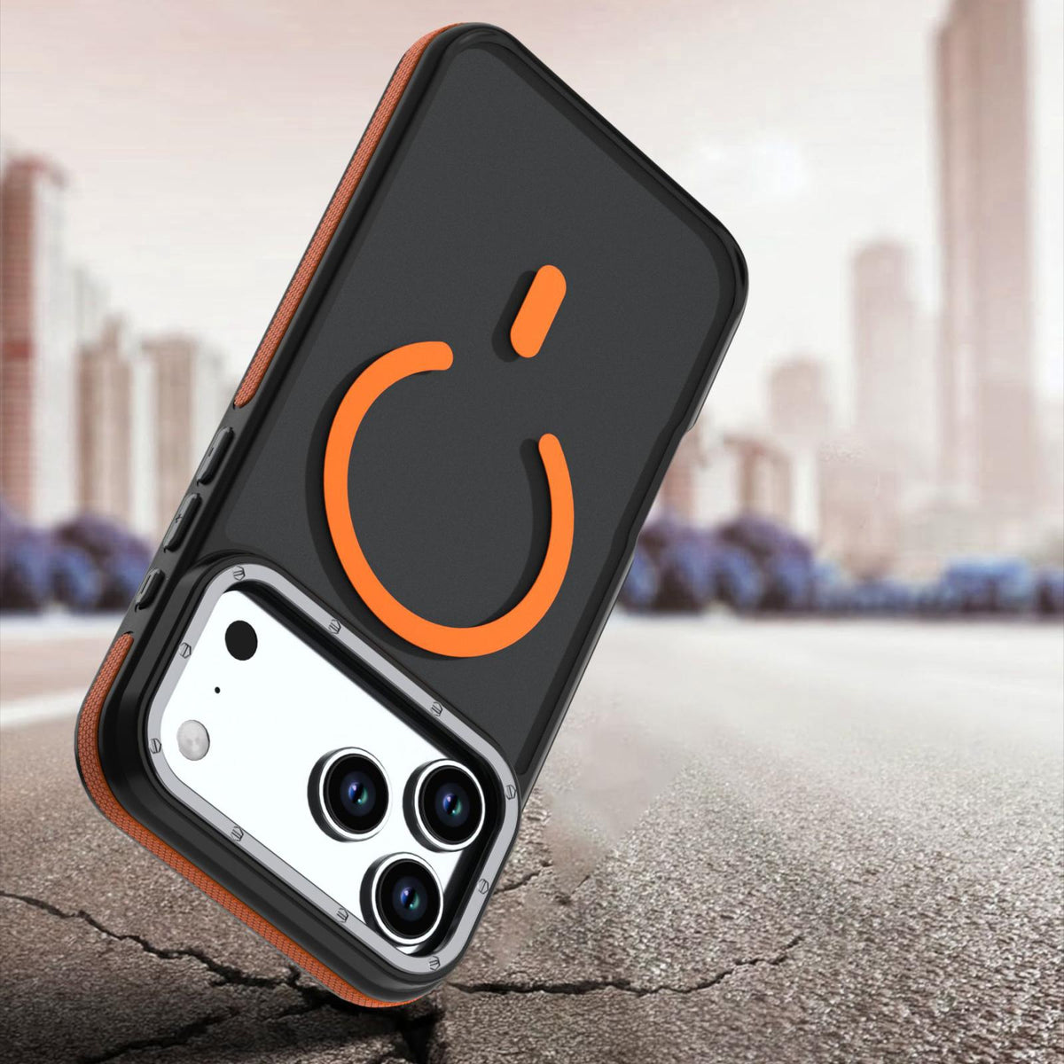 Compatible with iPhone 18 Pro Max Dual Color Skin Feel Magnetic Phone Case - Orange