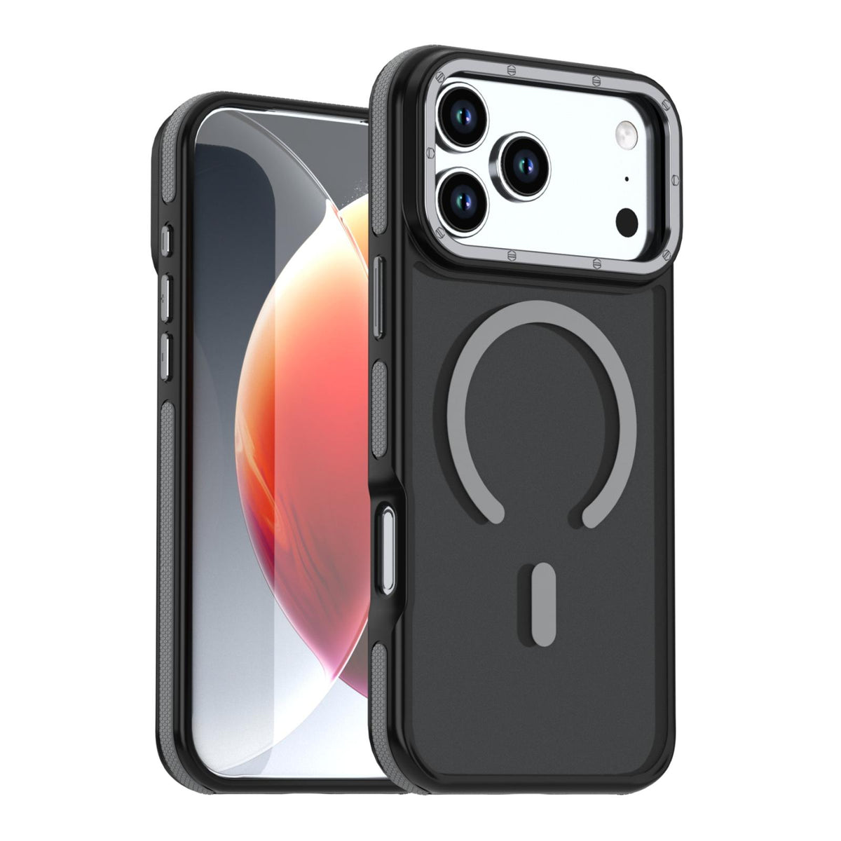 Compatible with iPhone 18 Pro Dual Color Skin Feel Magnetic Phone Case - Grey
