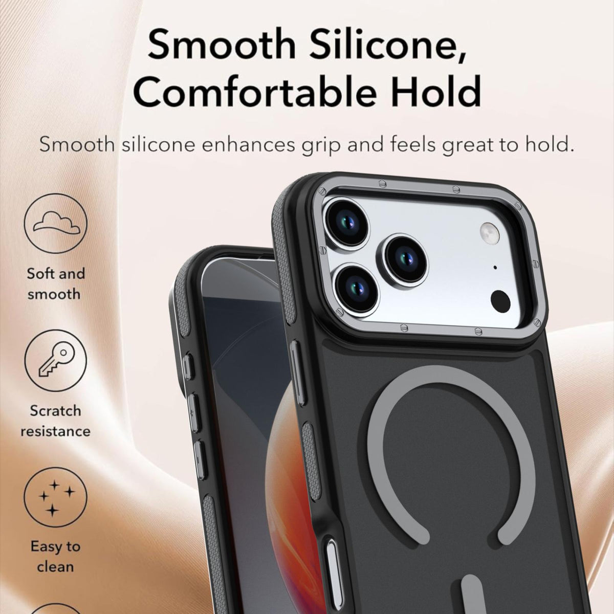 Compatible with iPhone 18 Pro Dual Color Skin Feel Magnetic Phone Case - Grey