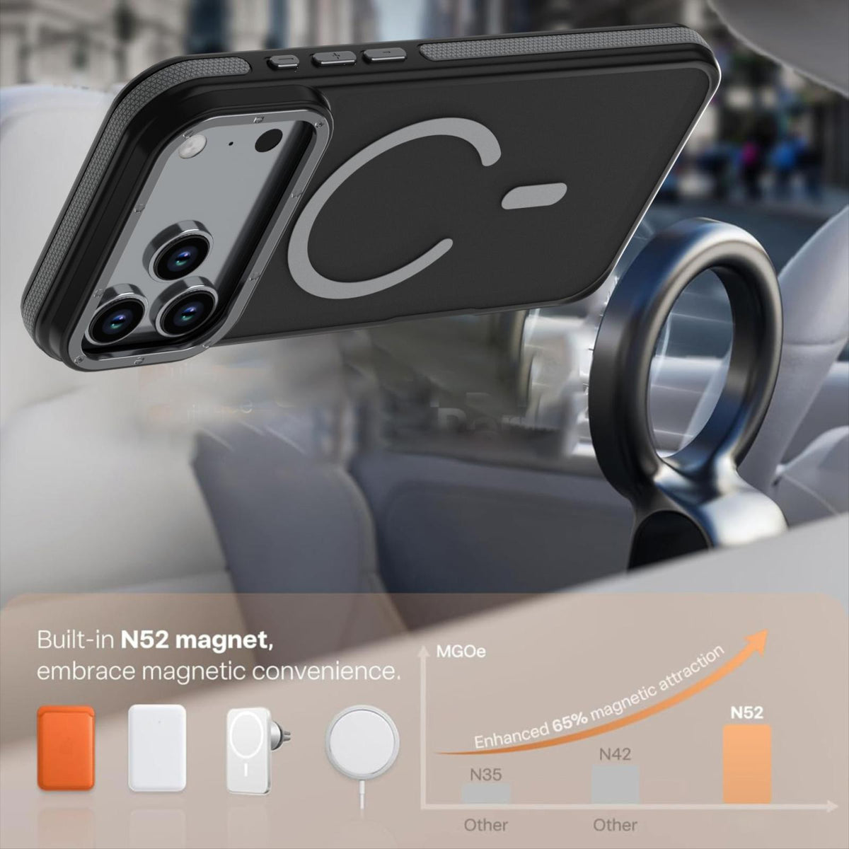 Compatible with iPhone 18 Pro Dual Color Skin Feel Magnetic Phone Case - Grey