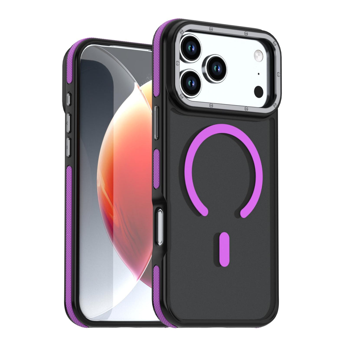 Compatible with iPhone 18 Pro Dual Color Skin Feel Magnetic Phone Case - Purple