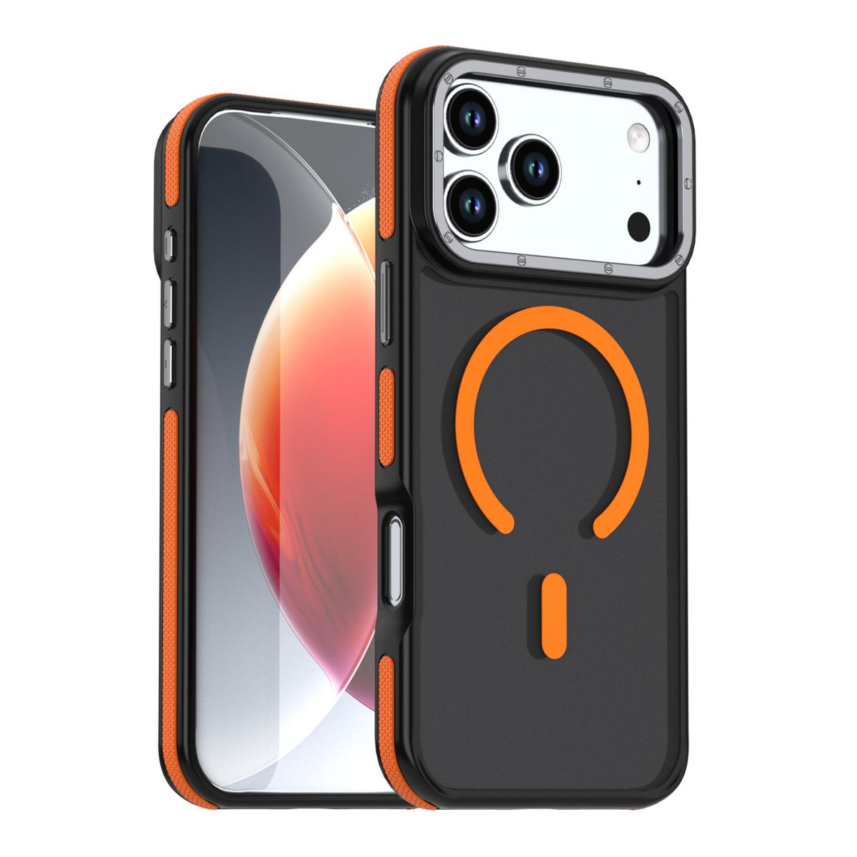 Compatible with iPhone 18 Pro Dual Color Skin Feel Magnetic Phone Case - Orange