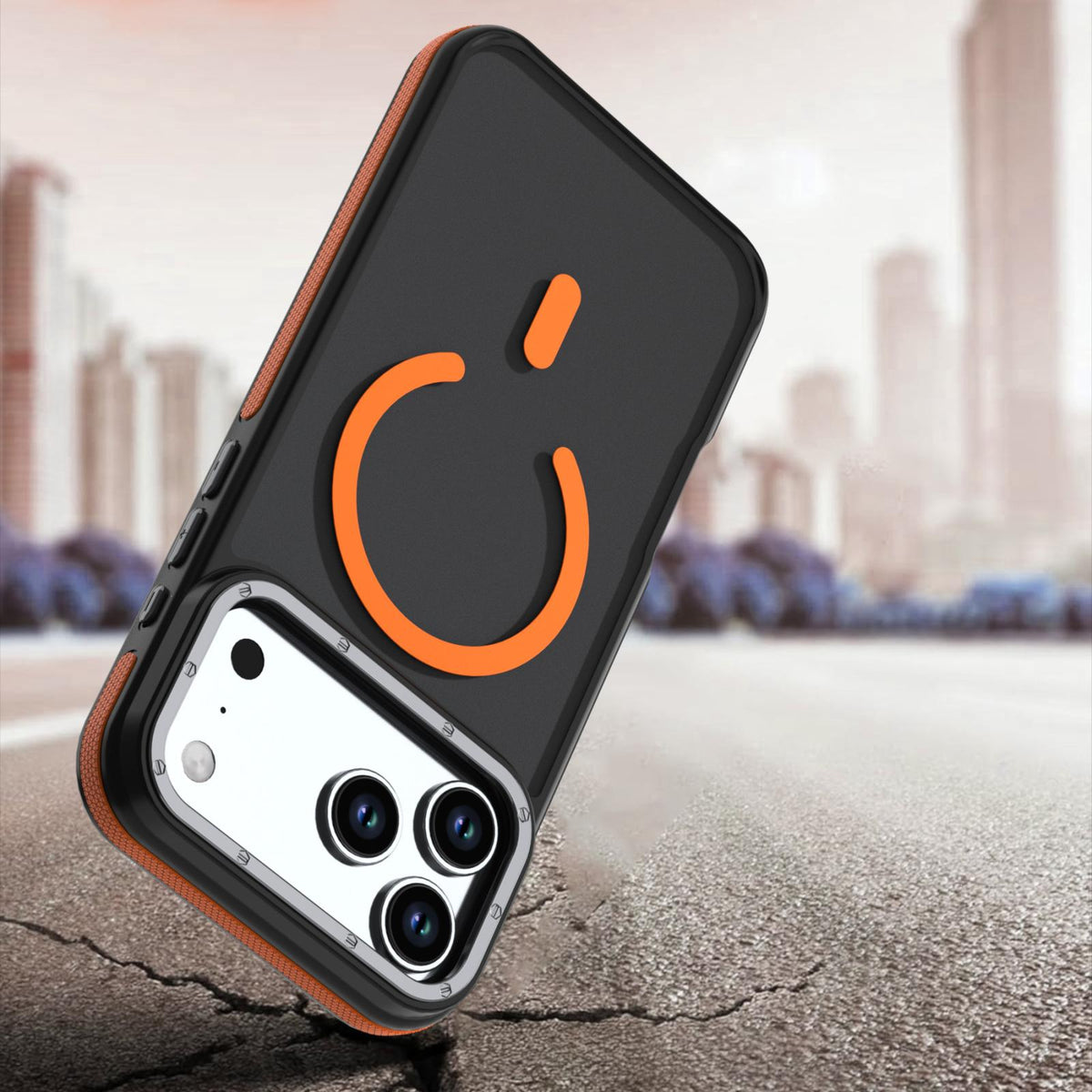 Compatible with iPhone 18 Pro Dual Color Skin Feel Magnetic Phone Case - Orange