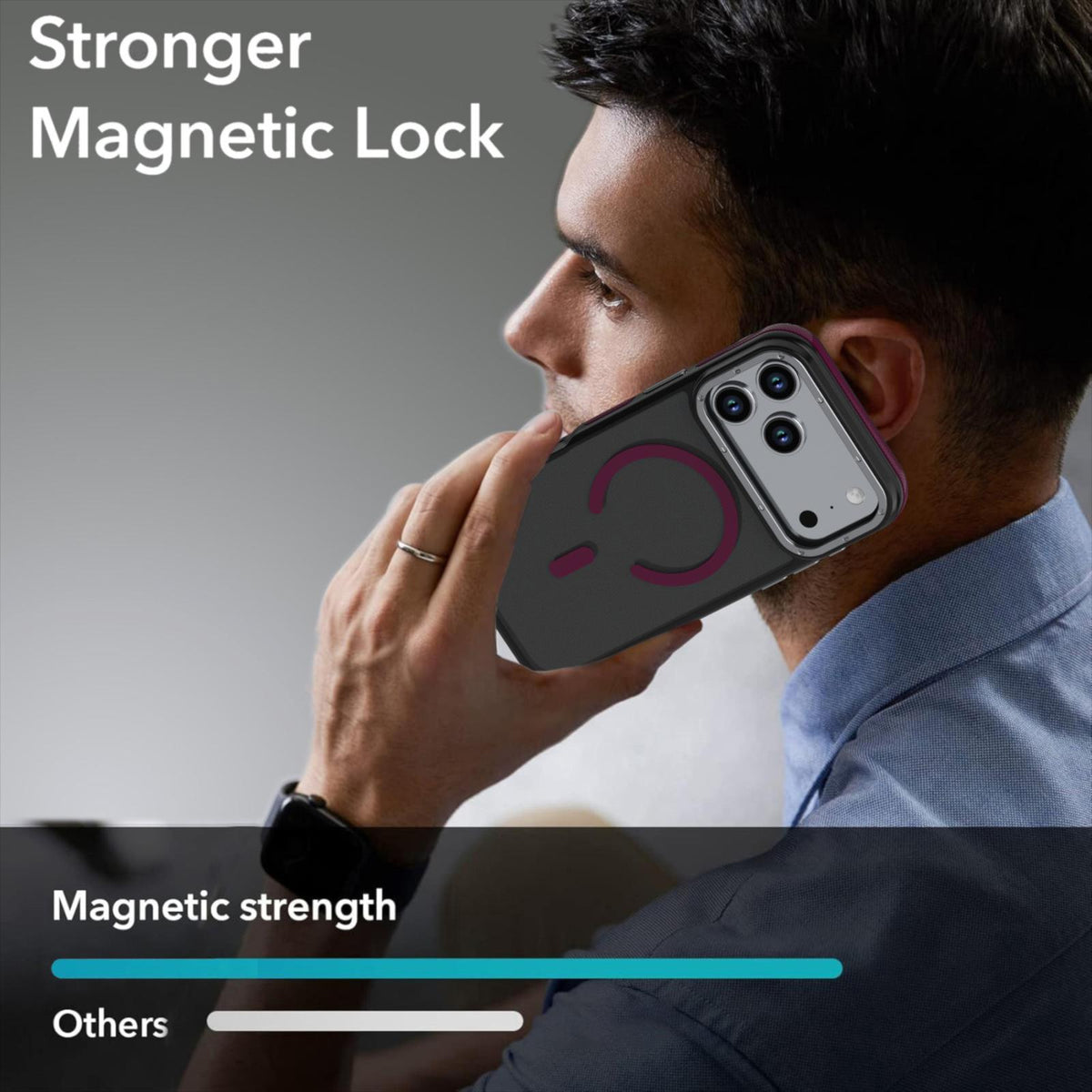 Compatible with iPhone 18 Pro Dual Color Skin Feel Magnetic Phone Case - Wine Red