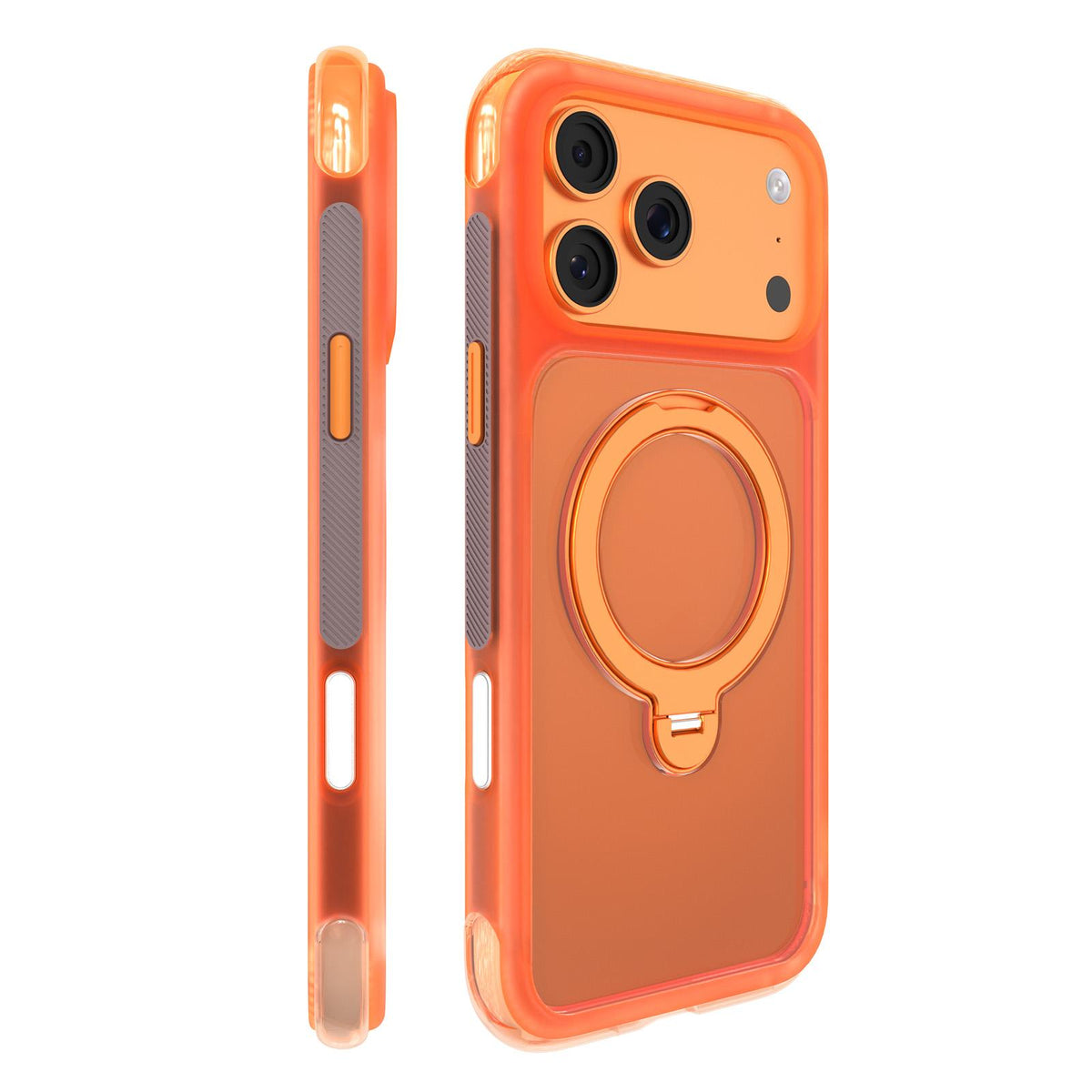 Compatible with iPhone 18 Pro Max Mutural ArtShield Series Magnetic Holder Phone Case - Orange