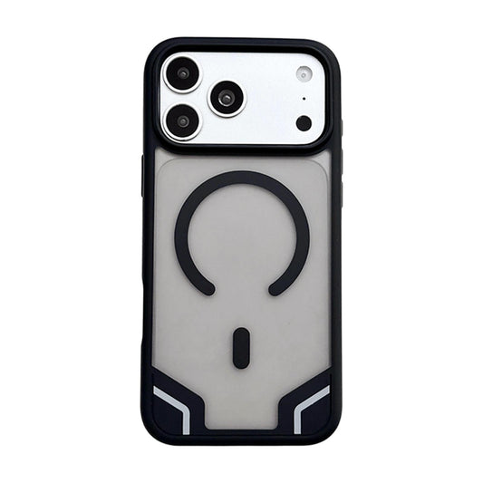 Compatible with iPhone 18 Pro Max Armor 2 in 1 TPU Dual-Layer PC Frosted Magnetic Phone Case - Black