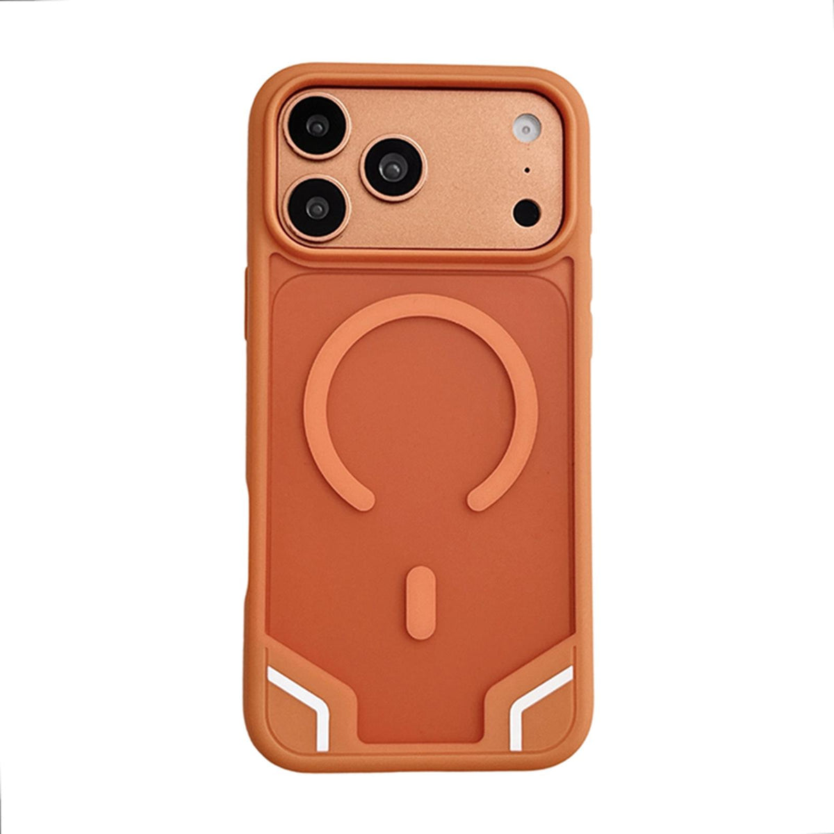 Compatible with iPhone 18 Pro Max Armor 2 in 1 TPU Dual-Layer PC Frosted Magnetic Phone Case - Orange