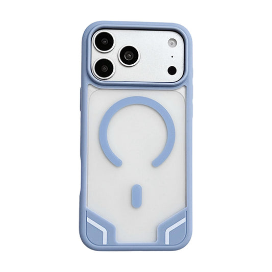 Compatible with iPhone 18 Pro Max Armor 2 in 1 TPU Dual-Layer PC Frosted Magnetic Phone Case - Blue
