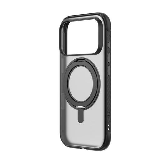 Compatible with iPhone 18 Pro Max ZGA Feitian 360 Rotation Holder Magsafe PC Dual-Layer TPU Phone Case - Black