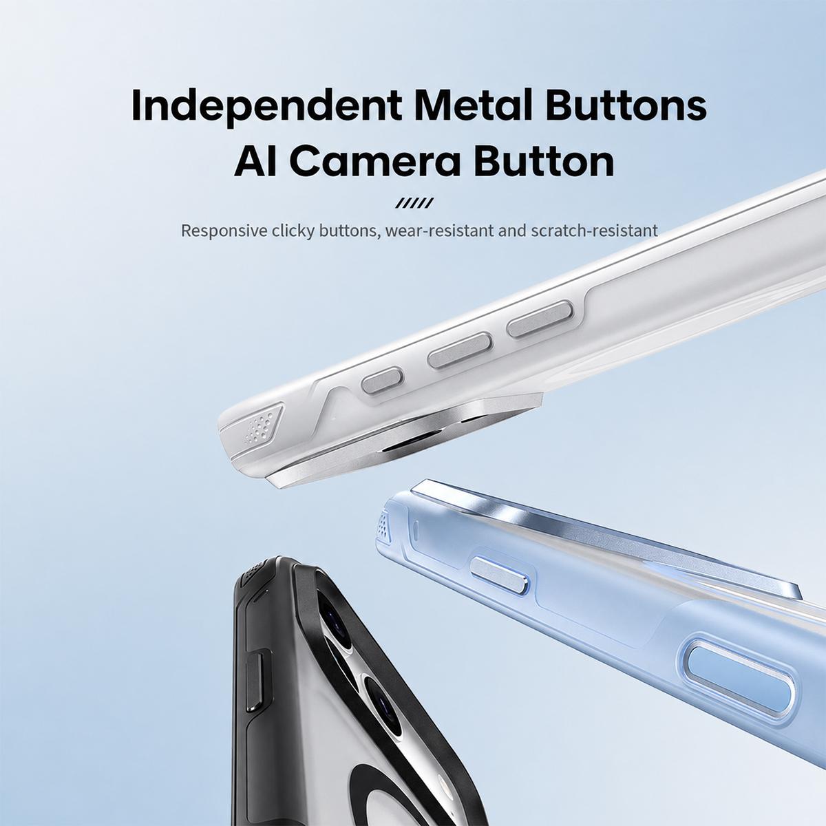 Compatible with iPhone 18 Pro Max ZGA Color Enhanced Skin Feel PC Dual-Layer TPU Magnetic Phone Case - White
