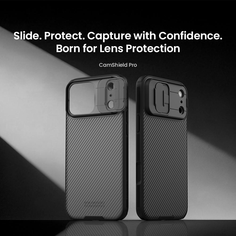 Compatible with iPhone 18 Pro Max NILLKIN CamShield Pro PC Phone Case - Transparent Black