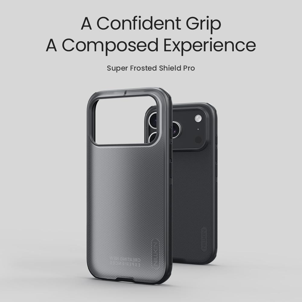 Compatible with iPhone 18 Pro NILLKIN Frosted Shield Pro PC + TPU Phone Case - Transparent Black